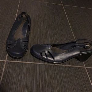 Dansko navy blue wedges